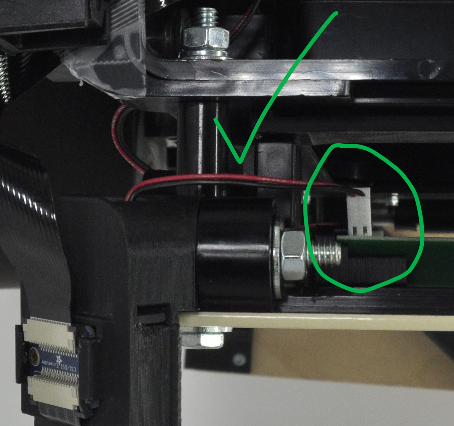 Properly connected LED power pin